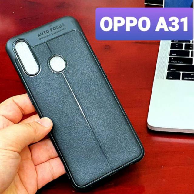 Case Leather Auto Focus OPPO A31 2020 NEW / Soft Silikon Kulit Jeruk Camera Protection Anti Bentur