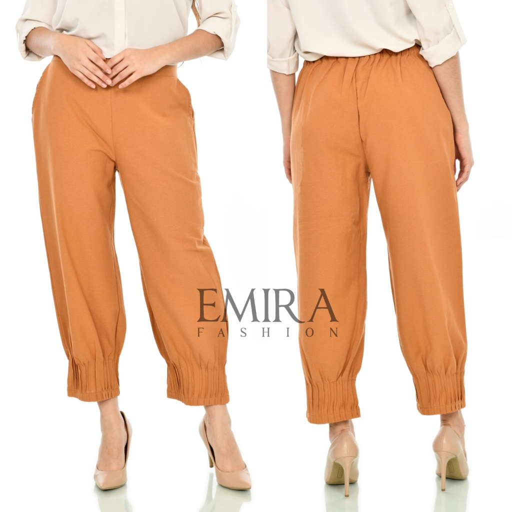 EMIRA CELANA KULOT LINEN PREMIUM | KULOT LINEN MODEL TERBARU | CELANA KASUAL WANITA  SIZE FIT TO XL