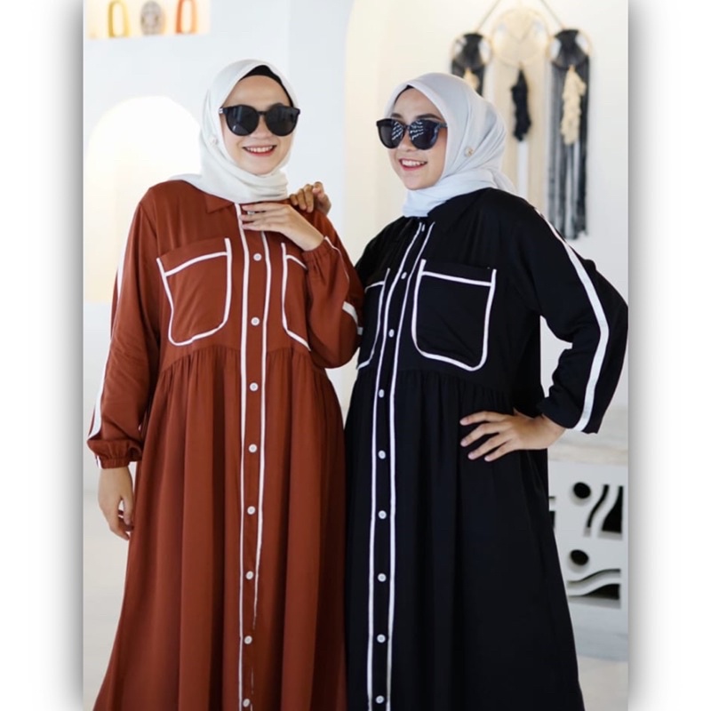 HELMA MIDI DRESS | DRESS KEKINIAN | DRESS KONDANGAN | GAMIS MUSLIM | GAMIS POLOS