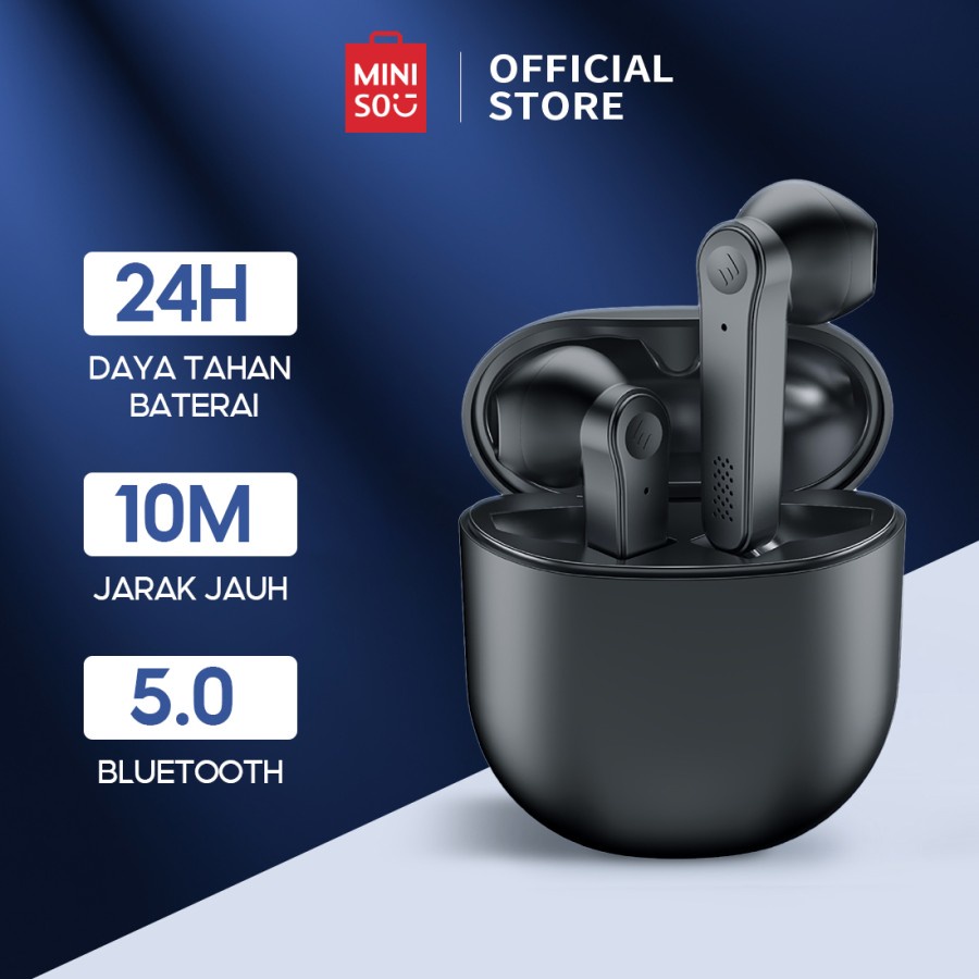 MINISO Earphone Bluetooth TWS Nirkabel Earphone Gaming Stereo Headset - Putih