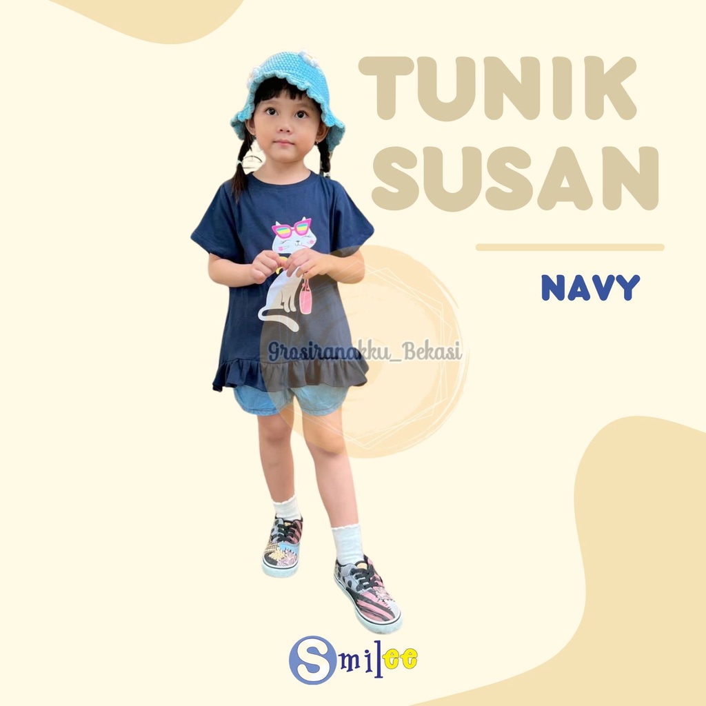 Tunik Anak Smilee Susan Navy 1-5 tahun