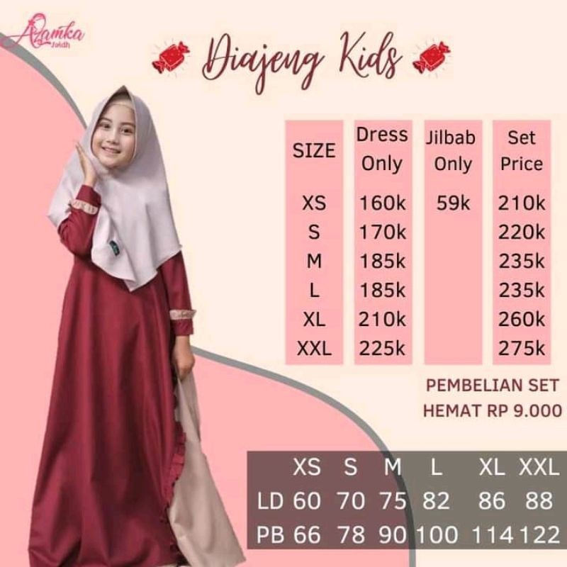 Dress diajeng kids azamka hijab