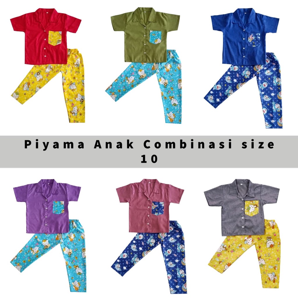 IZANY Piyama Anak / CP anak size 10 Celana Panjang Embos Combina