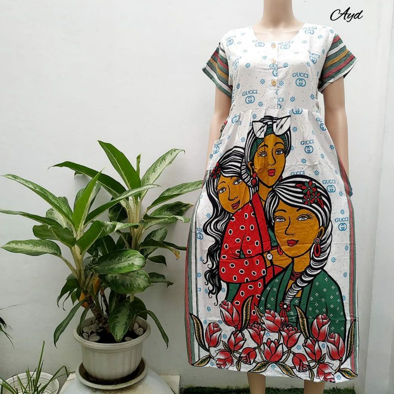 Daster chibi HAP bu tejo tedjo  bumil busui-Gucci biru