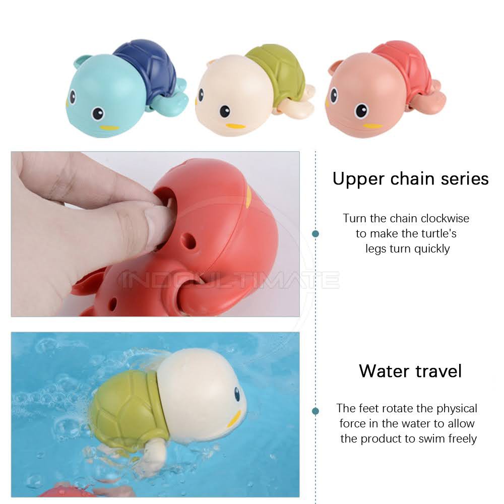 Mainan Mandi Anak Bayi Bentuk Kura-kura Berenang TO-C15 Mainan Mandi Penyu Kecil Berenang dalam Air-1