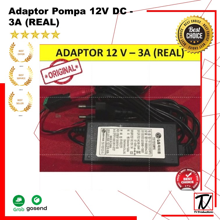 Adaptor Pompa 12V DC - 3A/5A/6A/8A/10A (Real)