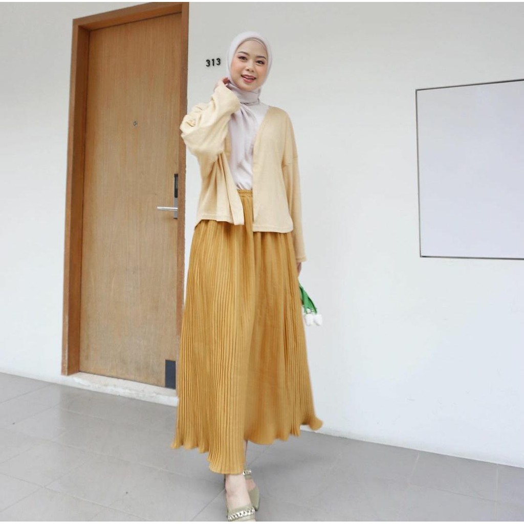 Rana Skirt Rok/Kulot Rample Plisket Kecil-Sakura Skirt-Mustard