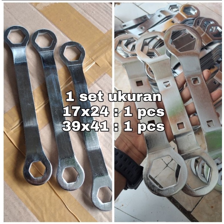 KUNCI MUR KOPLING CVT STEL KLEP MOTOR Satu SET 39x41MM DAN 17x24 MM