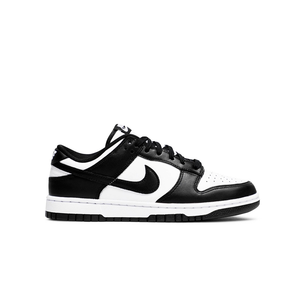 dunk low black white red