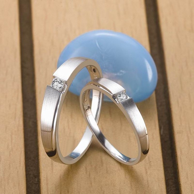 Cincin Kawin Emas Couple Ring Wedding Ring Wanita Pria Perak Ring Asli Sepasang Kawin Pasangan Perak