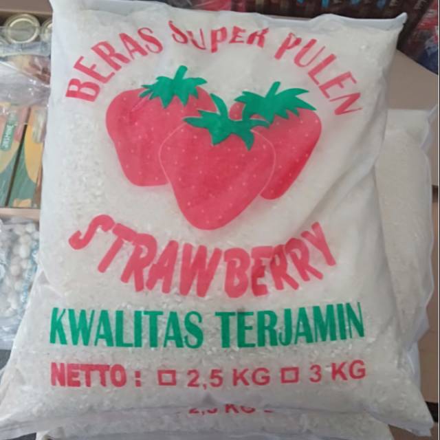 Beras pulen Raja Lele, C4 dan strawberry 2,5 kg