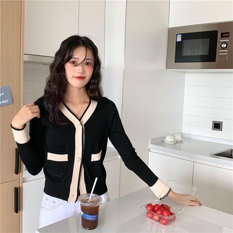 Baju wanita korea Cardigan rajut wanita Cardigan/Atasan Rajut Outer ​lengan Panjang Atasan wanita lengan panjang/ Atasan wanita korea/Sweater rajut/Cardigan panjang rajut crop