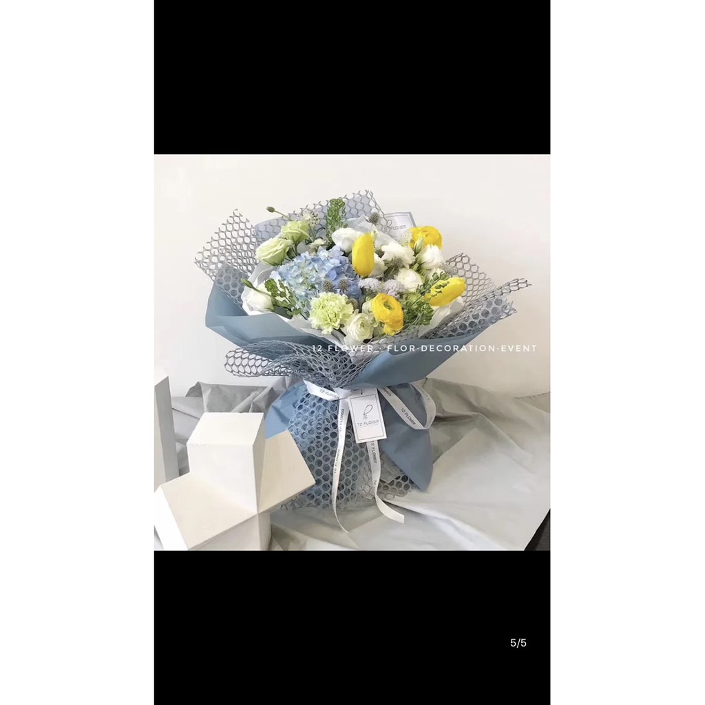 

Korean nett roll cellophane kertas jaring bungkus bunga murah grosir