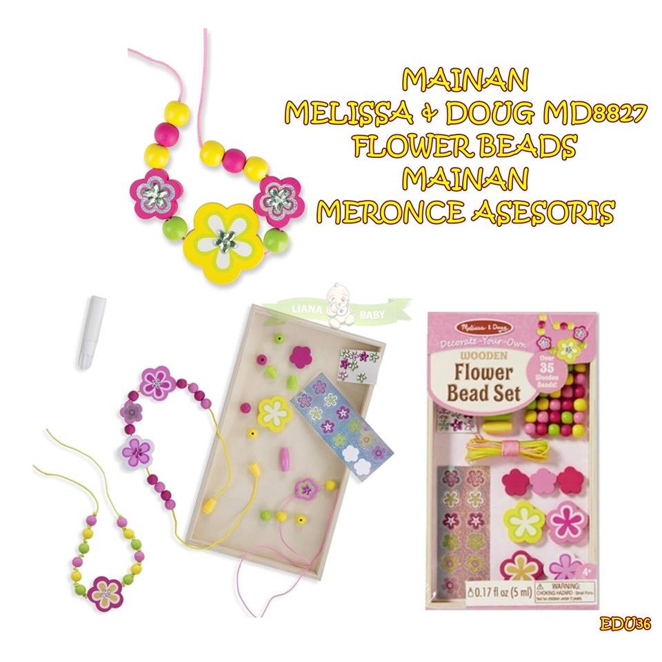 EDU36 MAINAN MELISSA &amp; DOUG MD8827 FLOWER BEADS/MAINAN MERONCE AkSESORIS