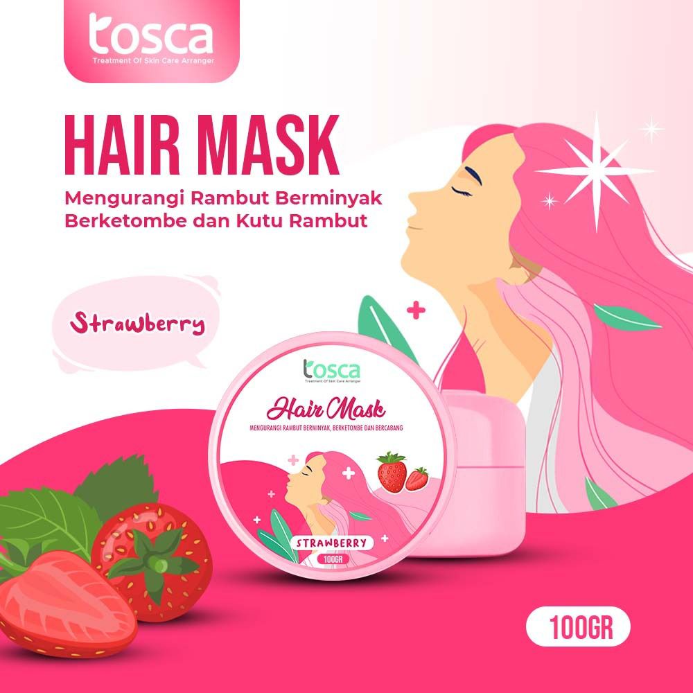 HAIR MASK CREAMBATH TREATMENT NATURE 100GR / MASKER RAMBUT ALA SALON TOSCA