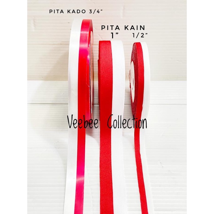 

PITA KAIN MERAH PUTIH/ PITA KAIN AKSESORIES AGUSTUSAN/ DEKORASI / PITA