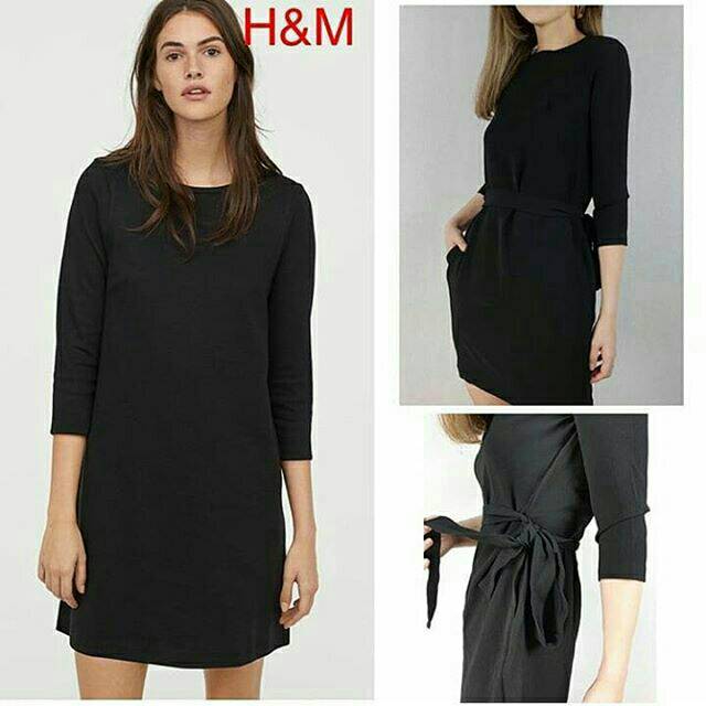 HNM H&M HM BLACK DRESS WITH A TIE