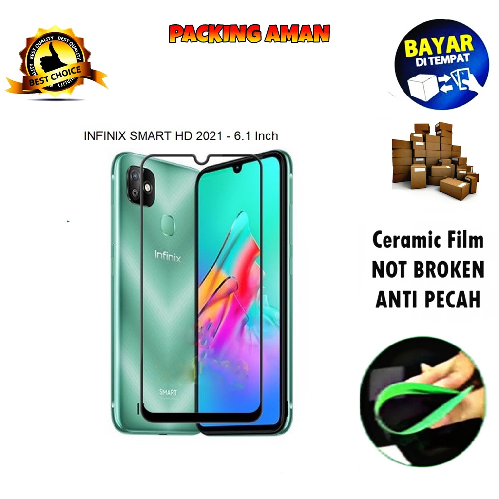 Tempered Glass Infinix Smart HD 2021 FULL COVER FULL SCREEN Ceramic Film Anti Gores