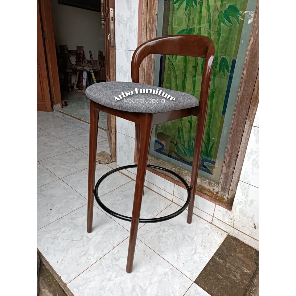 Kursi Bar Kayu / Kursi Cafe Bar / Kursi Kayu Jati tipe Bar