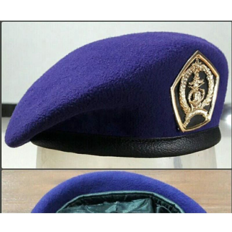 BARET UNGU MENWA LENGKAP DENGAN EMBLEM