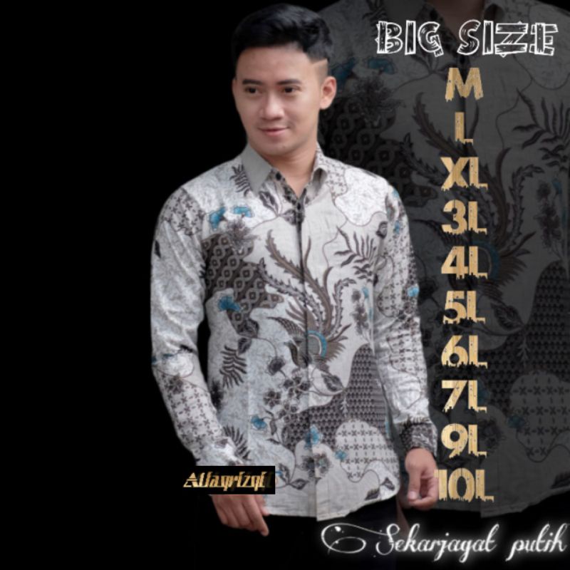 Batik Kemeja pria BIG SIZE JUMBO XXL XXXL 3L 4L 5L BATIK JUMBO COUPLE &quot;M,L,XL,XXL,XXXL,XXXXL,XXXXXL/couple ayah dan anak size jumbo kemeja batik warna putih