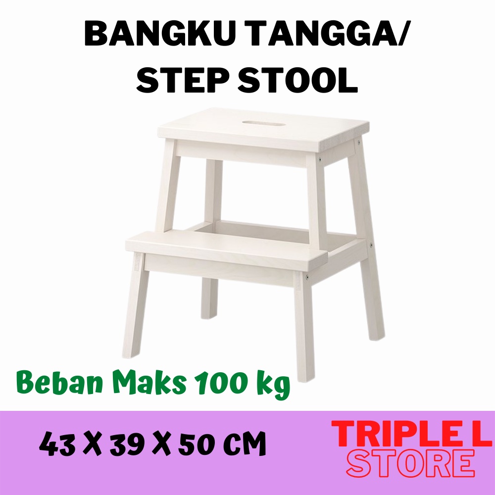 Bangku Kursi Tangga Peninggi Step Stool Tangga kecil Kayu 2 Step