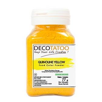 

Pewarna Makanan QUINOLINE YELLOW Decotatoo powder WATER Soluble 77 GR ---NEW---
