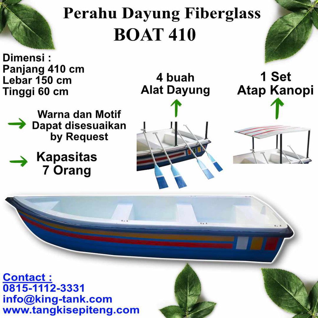 PERAHU FIBER - Perahu Dayung - Perahu FIBERGLASS - BOAT 410