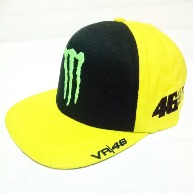 TOPI MOTOGP VALE ROSSI VR46 YAMAHA KUNING MONSTER ENERGY DISTRO RACING GROSIR MURAH TERBARU 2018