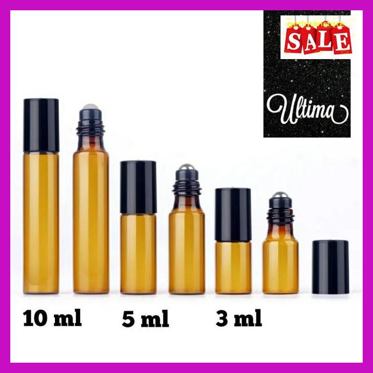 Ytjyo89- 3Ml Roll On Bottle/ Rol On Botol Kaca Coklat Essential Oil Parfum E4Wet57-