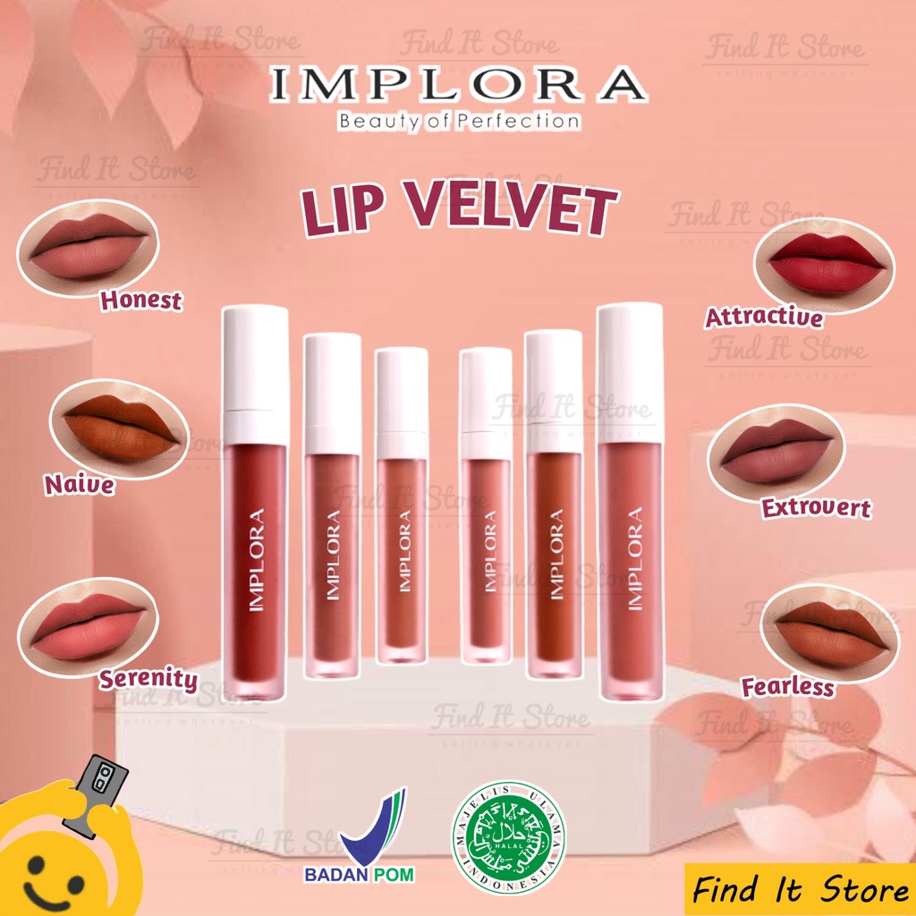 Implora Lip Velvet | Lip Cream Lip Cream Velvet Matte | BPOM