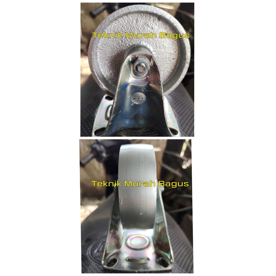 Roda Besi 3 Inchi Mati Cast Iron Caster Industrial Fixed 3 Inchi