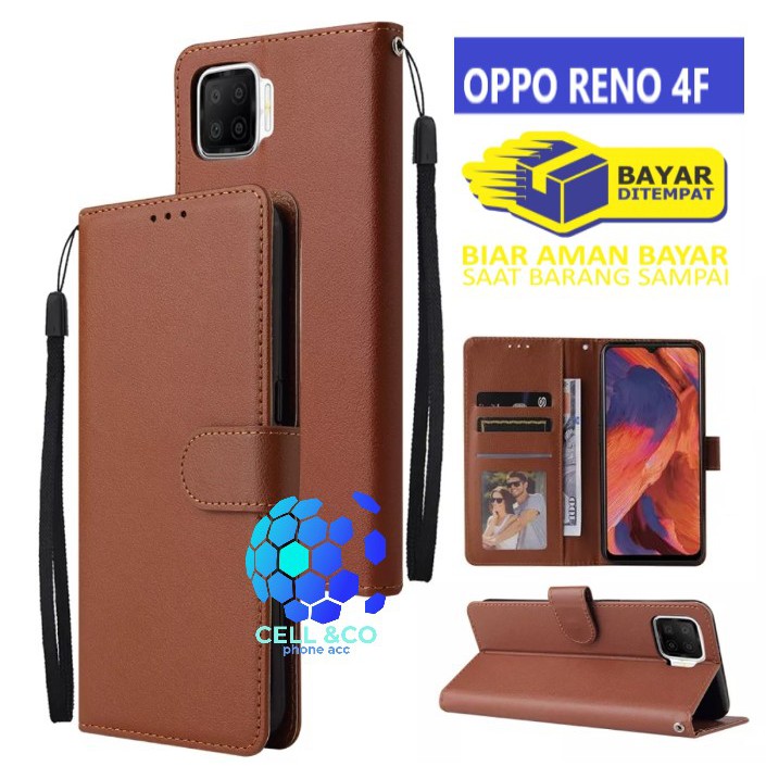 Flip cover OPPO RENO 4F Flip case buka tutup kesing hp casing flip case leather wallet