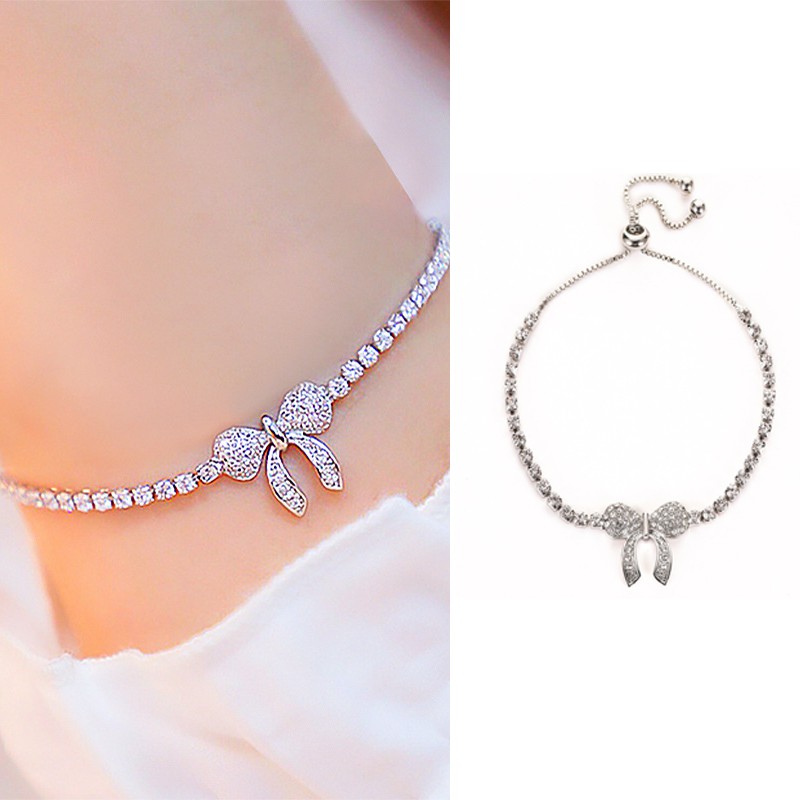 Gelang serut titanium wanita Berlian Fashion Korea tangan rantai titanium
