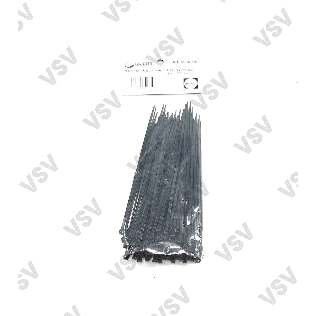 Hasston Kabel ties 3x150mm hitam 4580-115 Nylon Cable ties