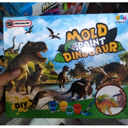 Mainan Edukasi DIY Kit Membentuk dan Melukis Mewarnai Dinosaurus Mold Paint Dinosaur