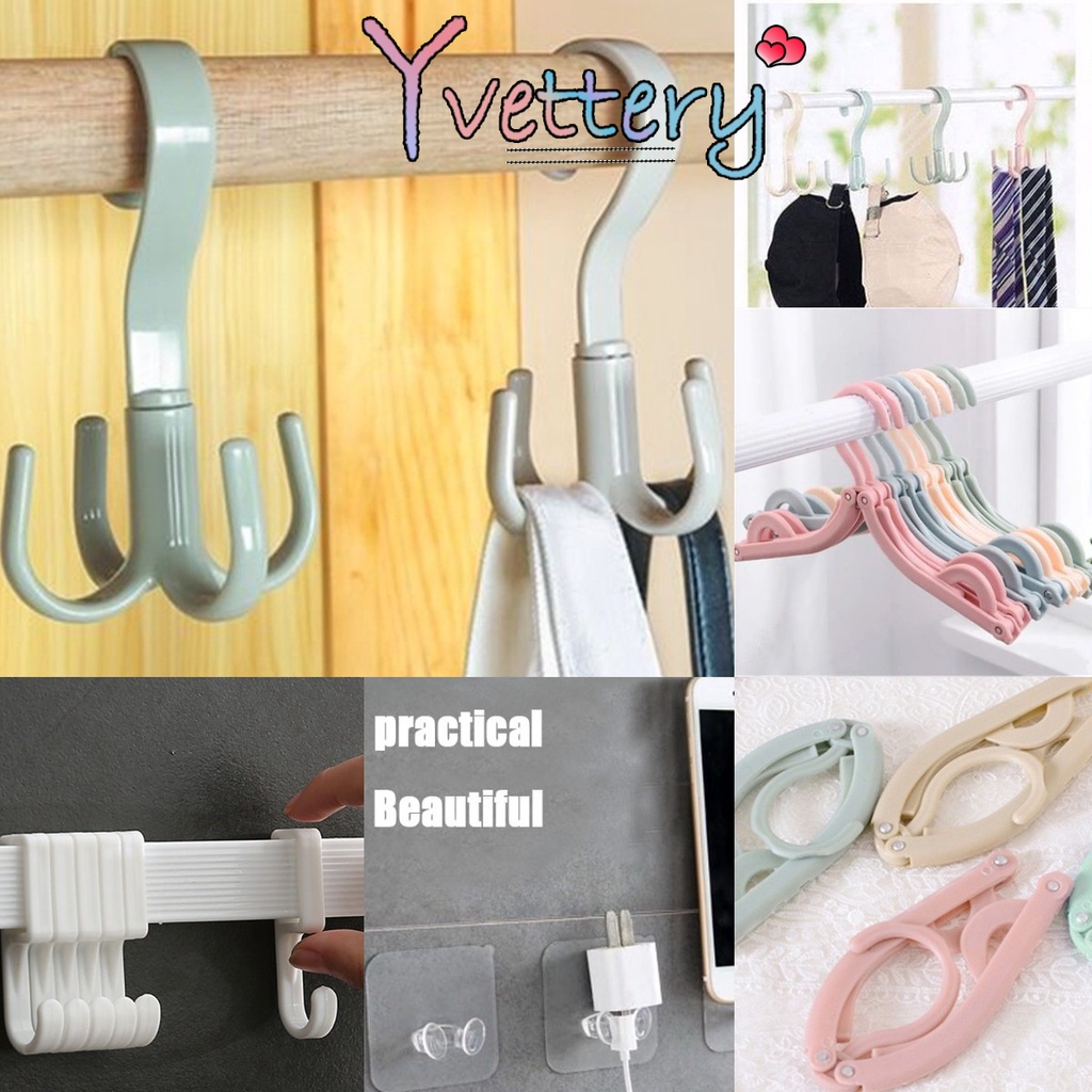 Kait Tanpa Tanda Dapur Kamar Mandi Dinding Hisap Plastik Enam Baris Kait / Rak Gantung Sudut Dinding