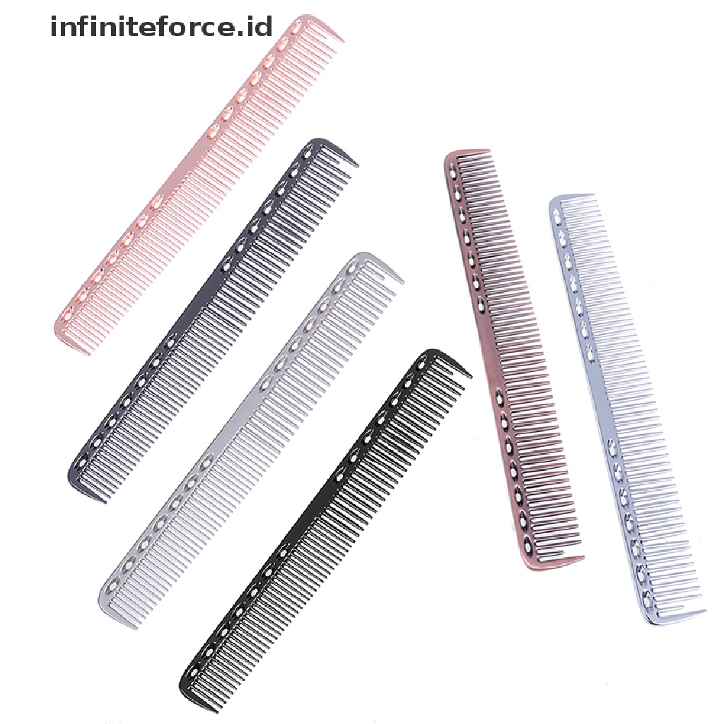 (Infiniteforce.Id) Sisir Anti Statis Bahan Aluminum Metal Untuk Salon / Barber