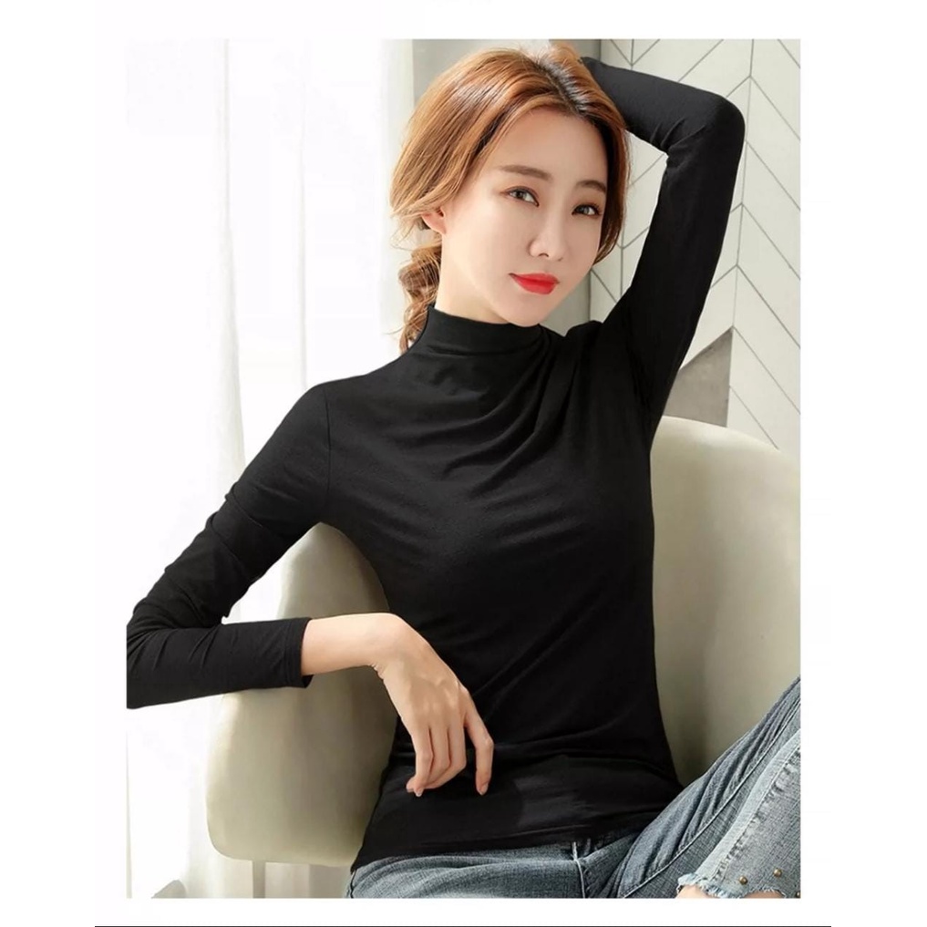 kaos kerah / turtle neck / manset wanita