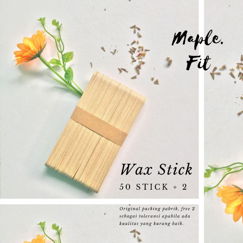 [50 Stick + 2] Waxing Stick / Spatula Kayu / Wooden Spatula / Pengoles Sugar Wax / Wax Stick