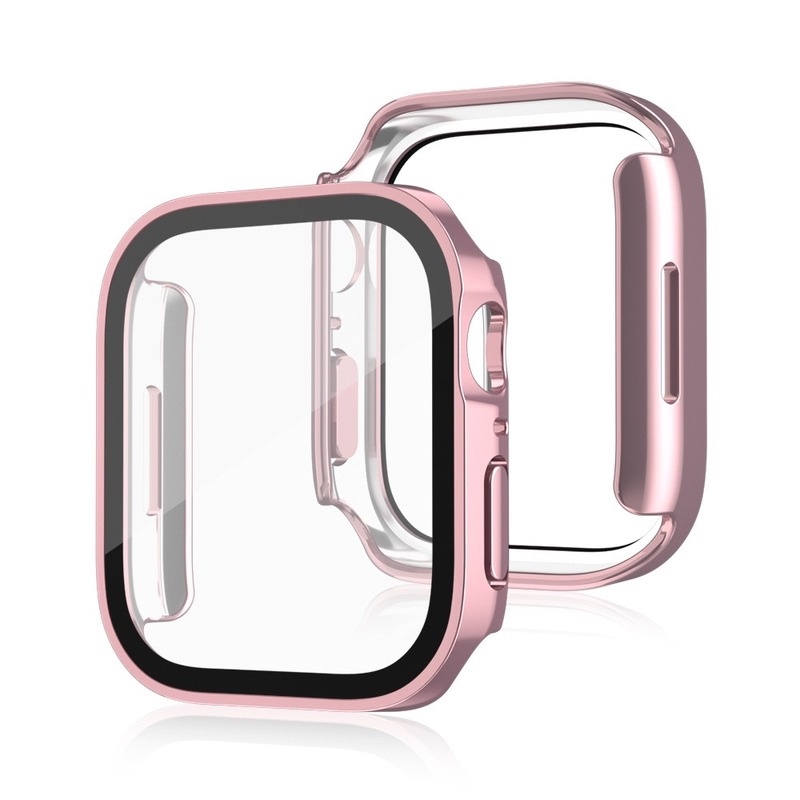 2023newst Tahan Air frosted Pelindung Layar Bumper Frame hard Case Untuk Apple Watch7 6 5 SE 4 cover Tempered glass film Untuk iwatch 45mm 41mm 44mm 40mm Case