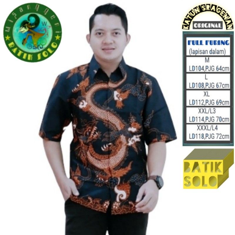 BAJU KEMEJA BATIK PRIA LENGAN PENDEK ORIGINAL BATIK SOLO