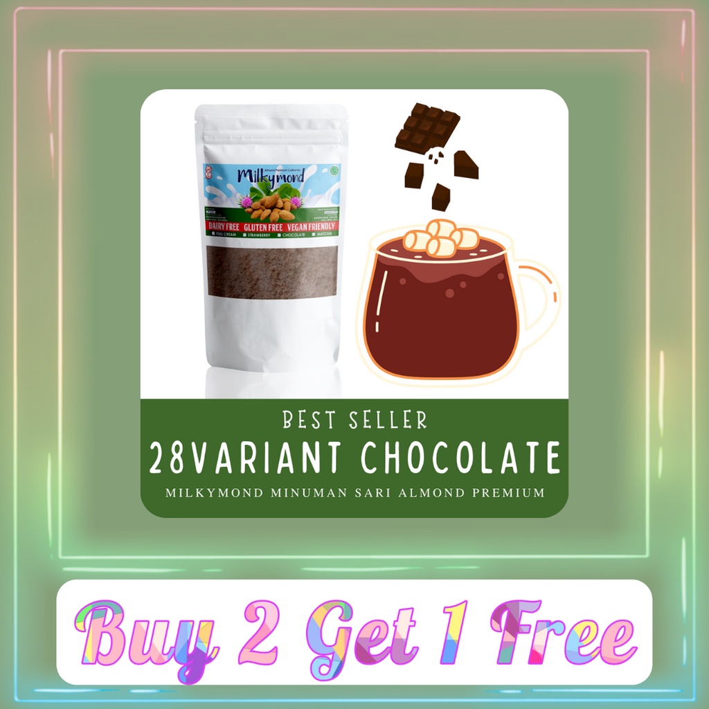 [BUY 2 GET 1 FREE] Susu Almond Premium MILKYMOND Milky Almond 180 Gram Variant 14 Rasa Chocolate