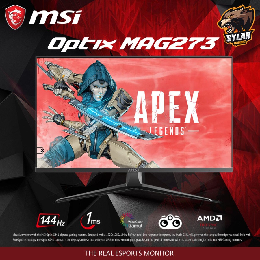 MSI Optix MAG273 27inch 144Hz FullHD FreeSync Gaming LED Monitor