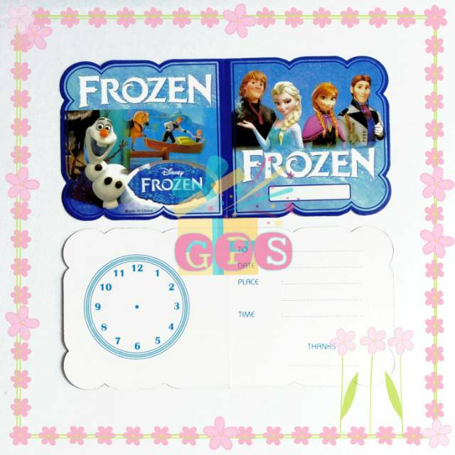 Undangan Lipat FROZEN Ultah Ulang Tahun Anak