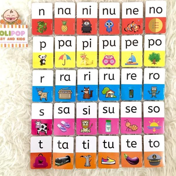 Terlaris Kartu Flashcard Belajar Membaca Flash Card Suku Kata Shopee Indonesia