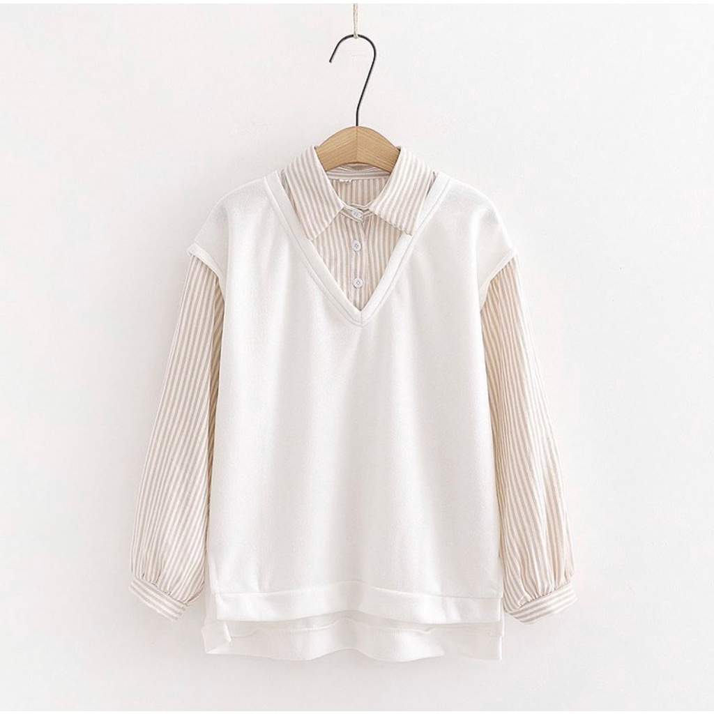 Prqueen Fashion | Ama Blouse | Baju Atasan Wanita Blouse | Blouse Vest Wanita Korean Style