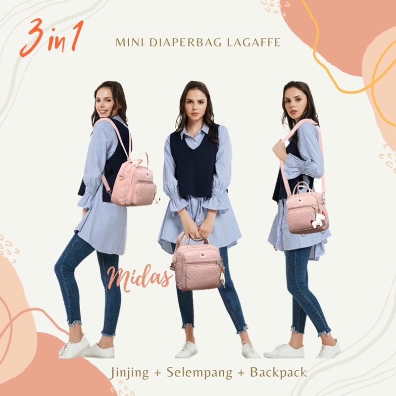 3.3 CRAZY SALE !! TAS DIAPER MINI Original Mini Diaperbag LAGAFFE / TAS BAYI / DIAPERBAG original