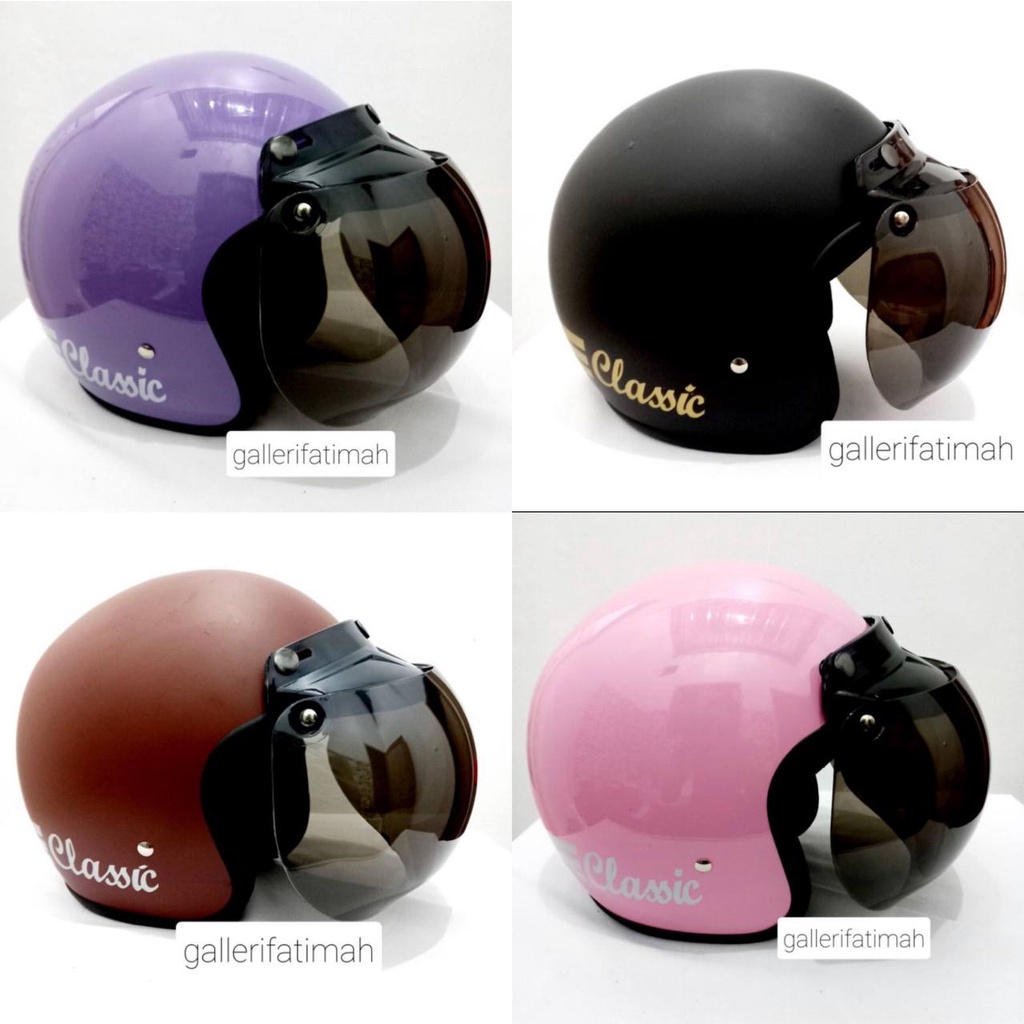 HELM BOGO DEWASA KACA CEMBUNG GELAP/BENING