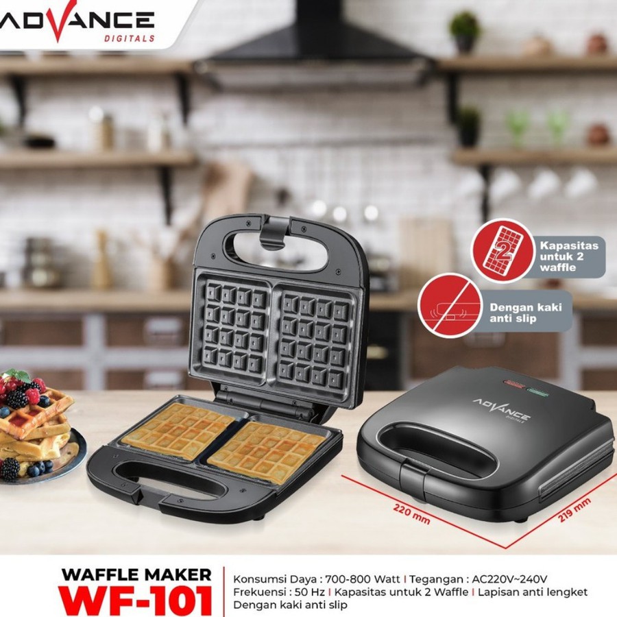 WAFFLE MAKER ADVANCE WF-101 NONSTICK ALAT PEMBUAT WAFFLE ROTI ADVANCE